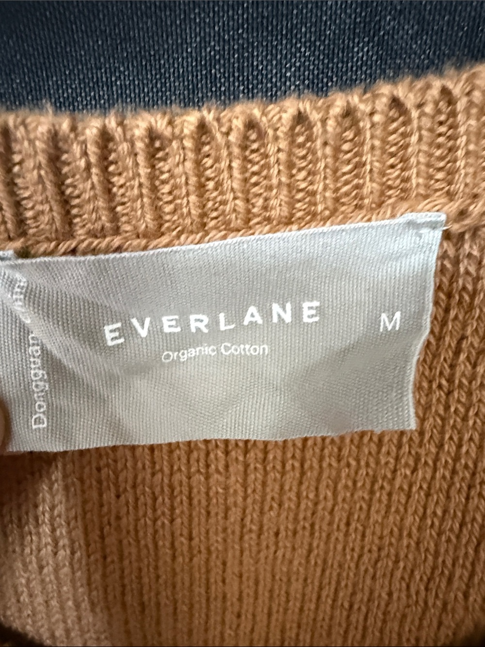 Everlane Camel Organic Cotton Crop Ribbed Sweater View 2